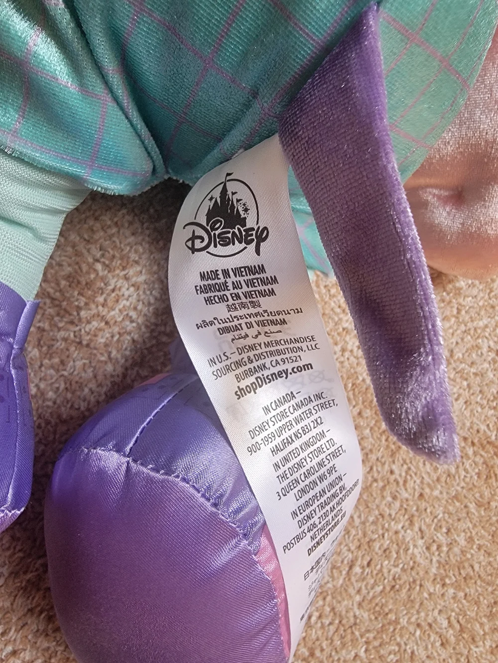 Disney Plush Mickey Mouse in Lavender, Pink & Teal Pastels